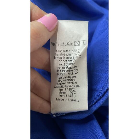 NWT BGL Blue Sleeveless Maxi Dress Adjustable Waist Designer Beach US 4 EUR 34 - Picture 13 of 13